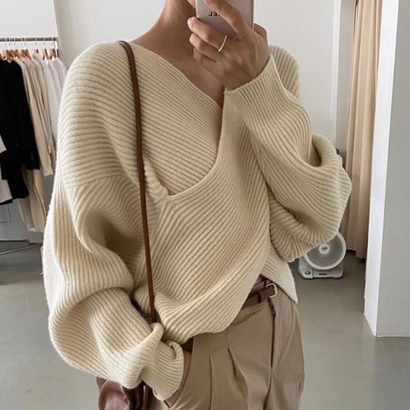 ÉLISE | PULL CROISÉ COL V