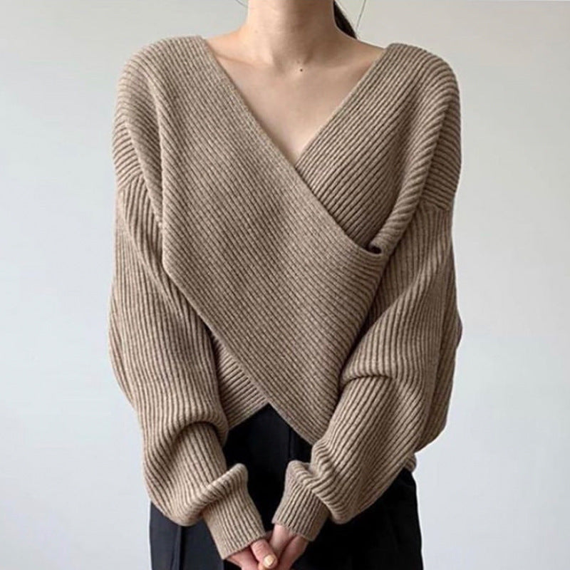 ÉLISE | PULL CROISÉ COL V