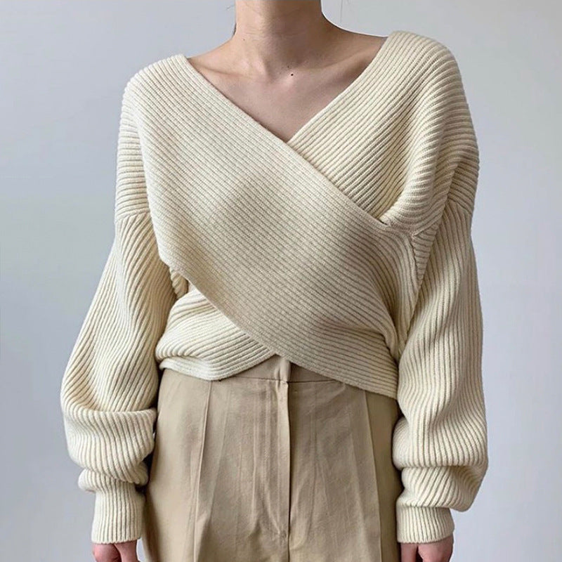 ÉLISE | PULL CROISÉ COL V