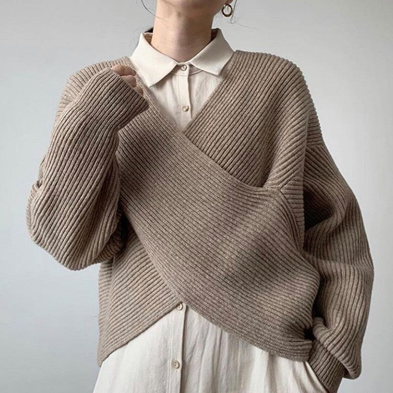 ÉLISE | PULL CROISÉ COL V