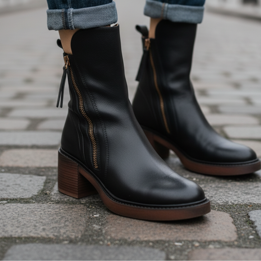Pernelle | Bottes en Cuir à Talon Carré
