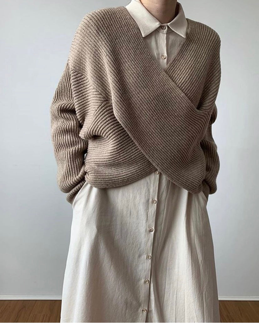 ÉLISE | PULL CROISÉ COL V