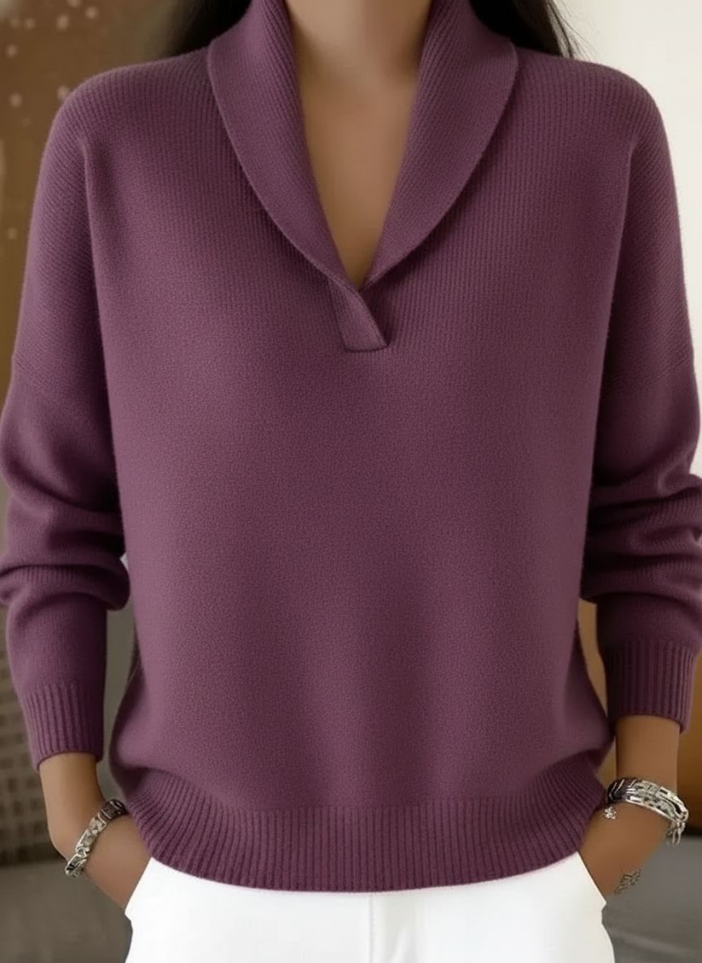 APOLLINE | PULL COL CHÂLE ÉLÉGANT