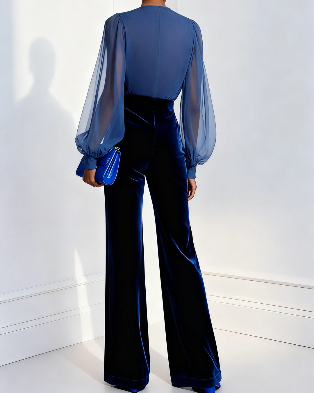 Matilde | Combinaison Élégante avec Décolleté en V, Bleu