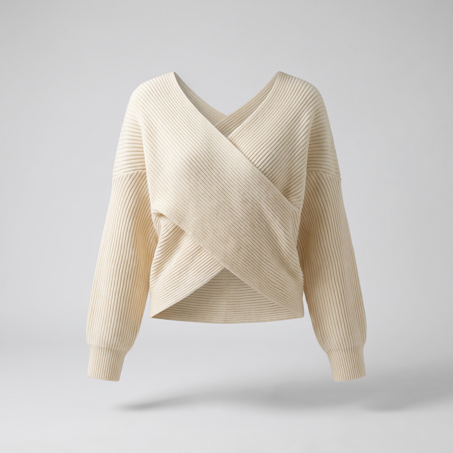 ÉLISE | PULL CROISÉ COL V
