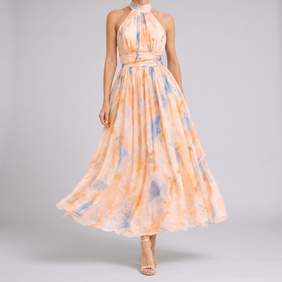 CAMILLE | ROBE FLUIDE IMPRIMÉ AQUARELLE